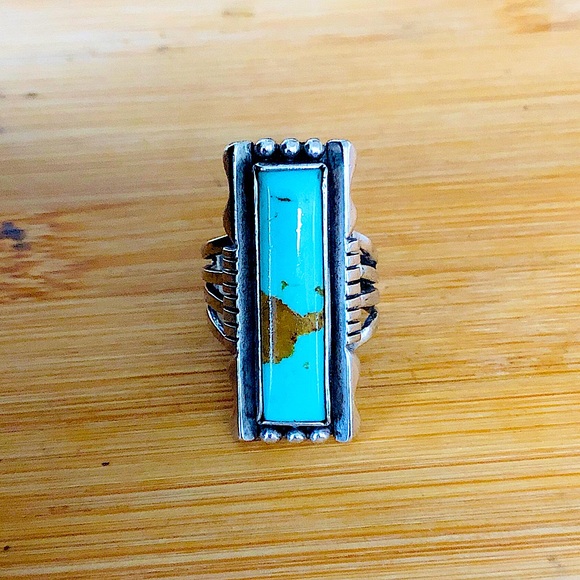 $79 Navajo Inspired Designer Estate Ring Sterling Silver Size 9 Marked - Picture 1 of 9